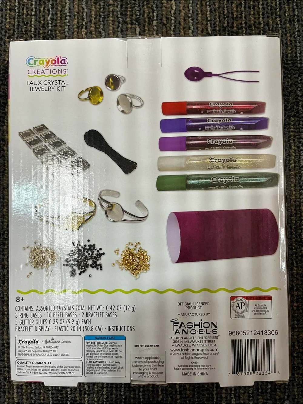 Crayola Creations Faux Crystal Jewelry Kit - Purple, Red, Orange, Green